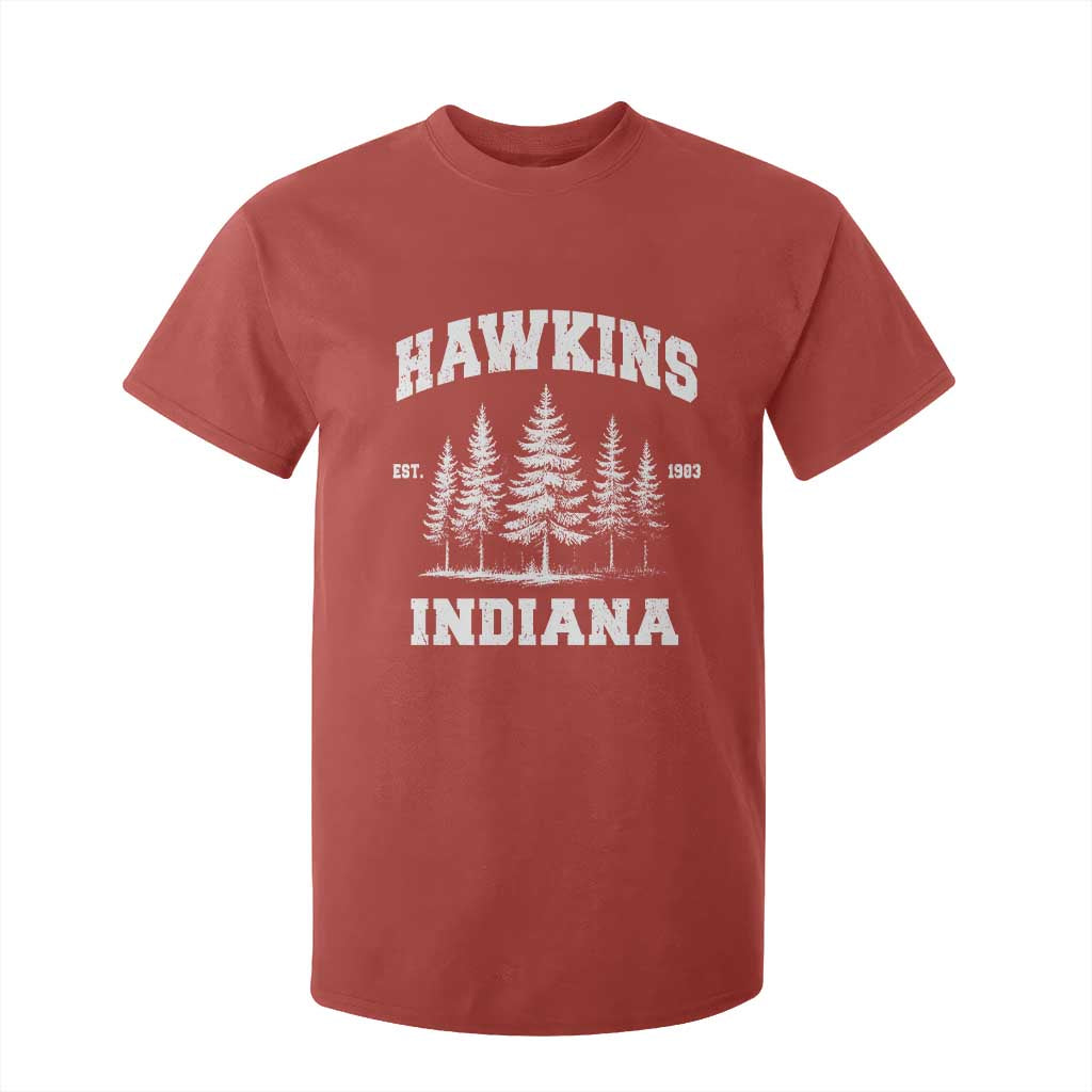 Funny Hawkins Sci Fi Lover T Shirt For Kid Indiana Strangers Pine Tree TS11 Red Print Your Wear