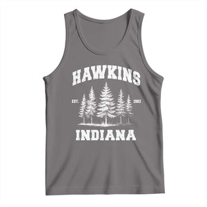 Funny Hawkins Sci Fi Lover Tank Top Indiana Strangers Pine Tree TS11 Deep Heather Print Your Wear