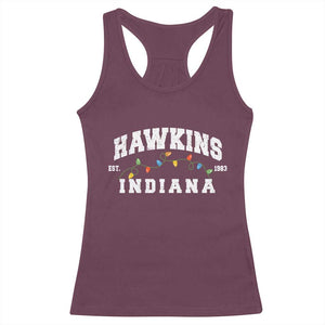 Funny Stranger Christmas Racerback Tank Top Hawkins Xmas Lights TS11 Maroon Print Your Wear