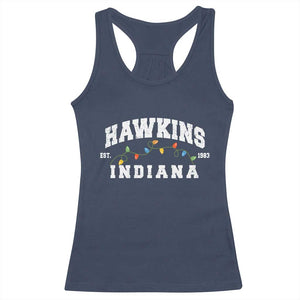 Funny Stranger Christmas Racerback Tank Top Hawkins Xmas Lights TS11 Navy Print Your Wear