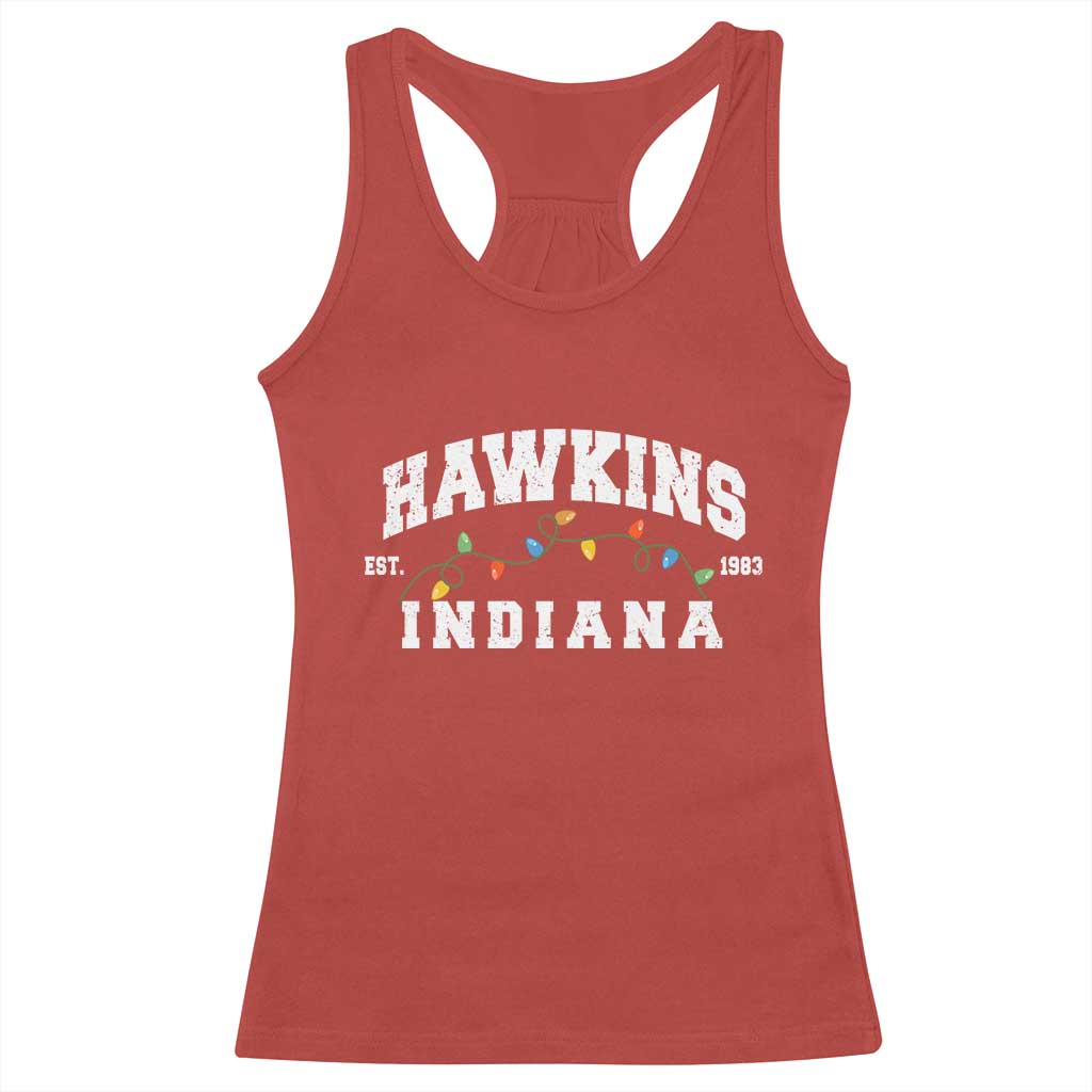 Funny Stranger Christmas Racerback Tank Top Hawkins Xmas Lights TS11 Red Print Your Wear
