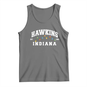 Funny Stranger Christmas Tank Top Hawkins Xmas Lights TS11 Black Heather Print Your Wear