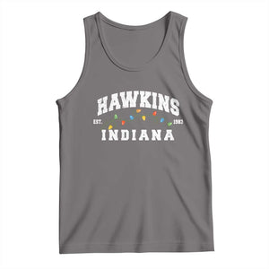 Funny Stranger Christmas Tank Top Hawkins Xmas Lights TS11 Deep Heather Print Your Wear