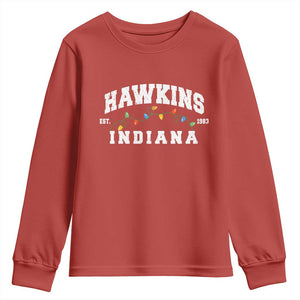 Funny Stranger Christmas Youth Sweatshirt Hawkins Xmas Lights TS11 Red Print Your Wear