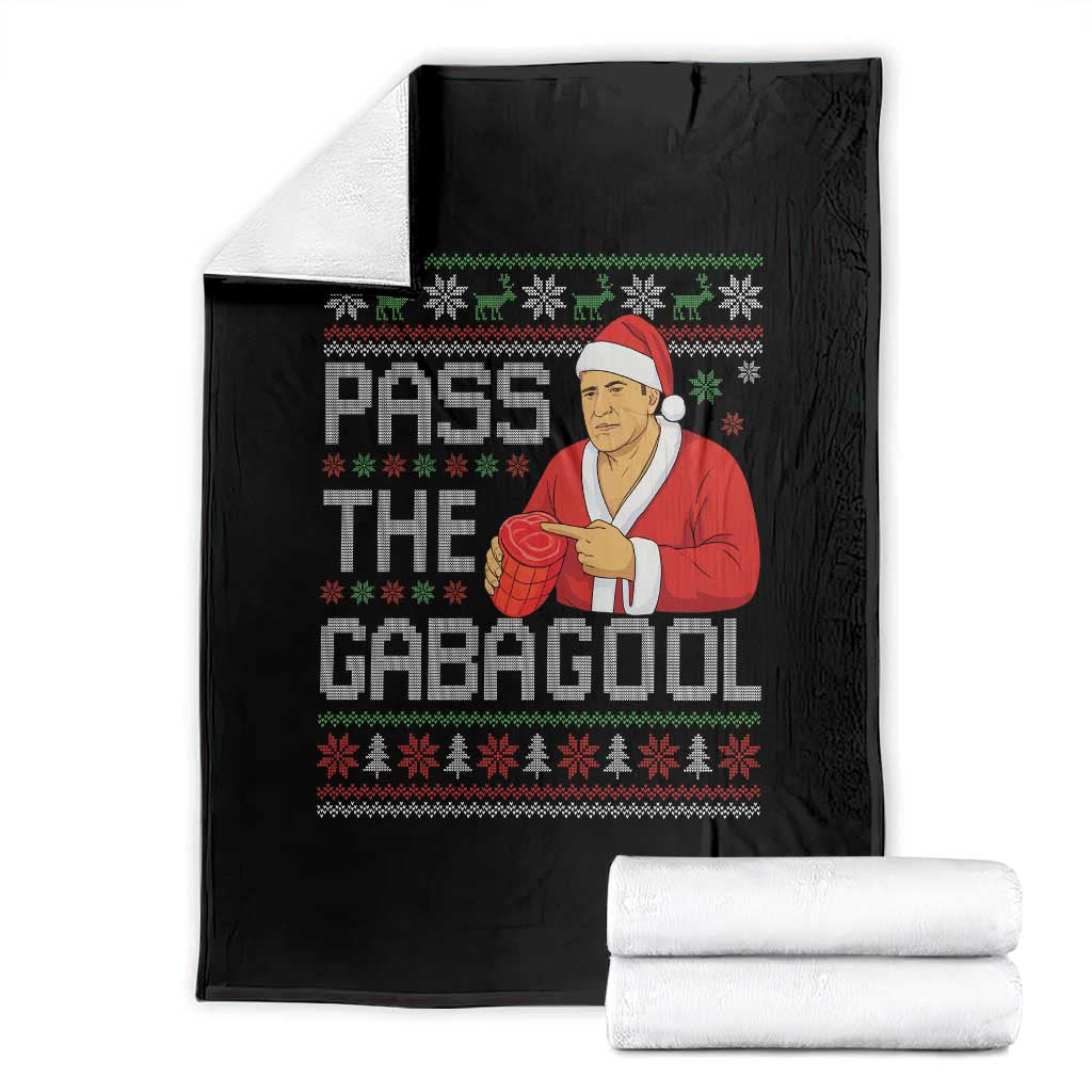 Funny Pass The Gabagool Christmas Throw Blanket Italian Food Xmas Mafia Gangster Movie TS11 Black Print Your Wear