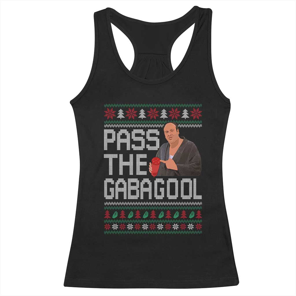 Funny Pass The Gabagool Christmas Racerback Tank Top Italian Food Xmas Mafia Movie TS11 Black Print Your Wear