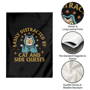 Funny Easily Distracted By Cats And Side Quests Garden Flag RPG Tabletop Gamer TS11 Print Your Wear