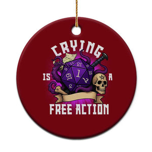 Funny RPG Gamer Crying Is A Free Action Ceramic Ornament Vintage D20 Side Quests Tabletop TS11 1pc Red Print Your Wear