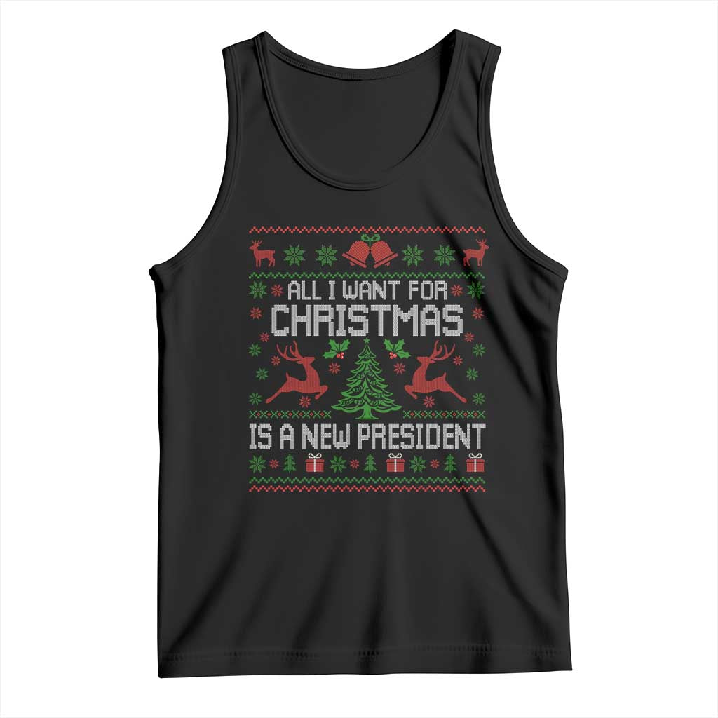 All I Want For Christmas Is A New President Tank Top Funny Xmas Political Satire TS11 Black Print Your Wear