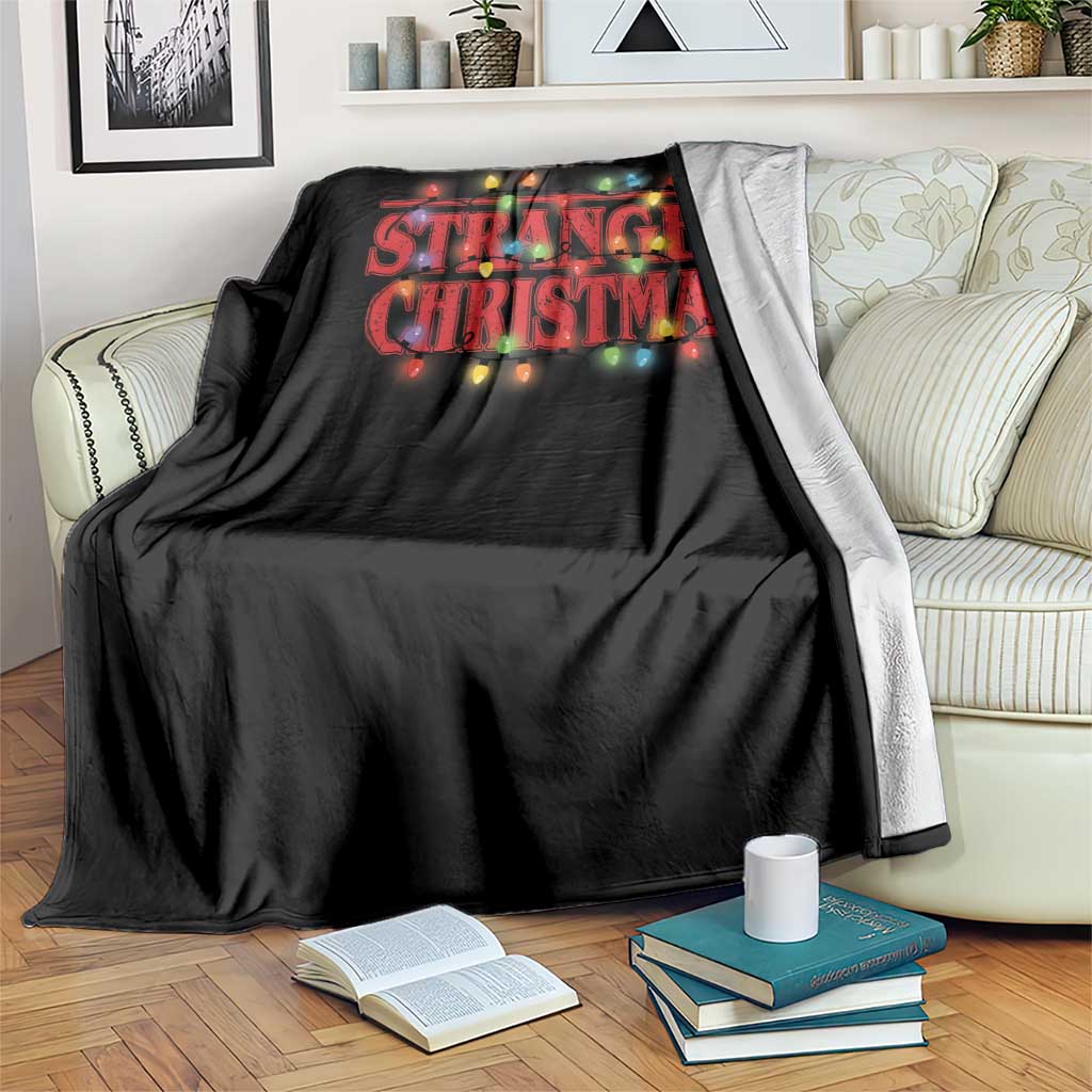 Stranger Christmas Throw Blanket Funny Xmas Alphabet Neon Lights Movie TS11 Print Your Wear