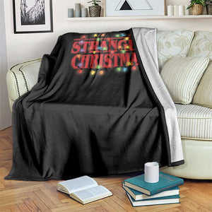 Stranger Christmas Throw Blanket Funny Xmas Alphabet Neon Lights Movie TS11 Print Your Wear