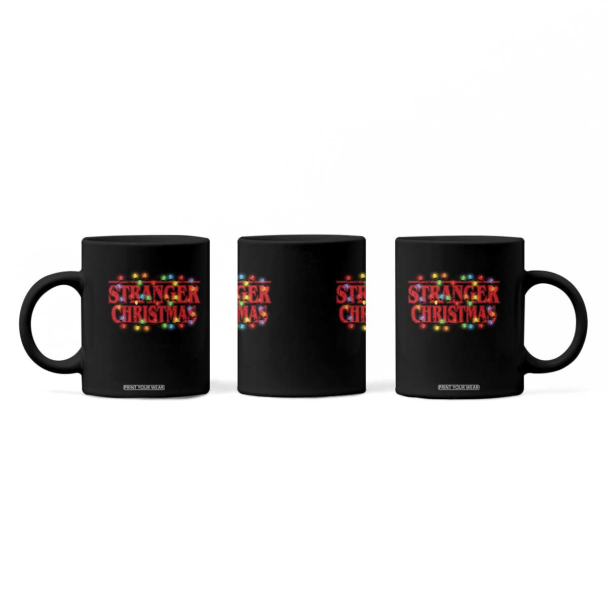 Stranger Christmas Coffee Mug Funny Xmas Alphabet Neon Lights Movie TS11 Print Your Wear