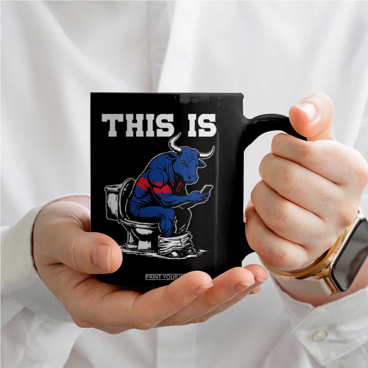 This Is Bullshit Coffee Mug Funny Cow Buffalo Toilet TS11 Print Your Wear