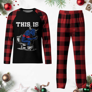 This Is Bullshit Plaid Pajama Set Funny Cow Buffalo Toilet TS11 Buffalo Plaid Print Your Wear