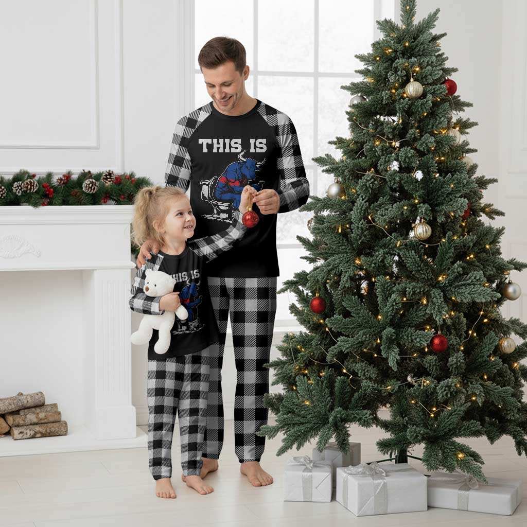 This Is Bullshit Plaid Pajama Set Funny Cow Buffalo Toilet TS11 White Plaid Print Your Wear
