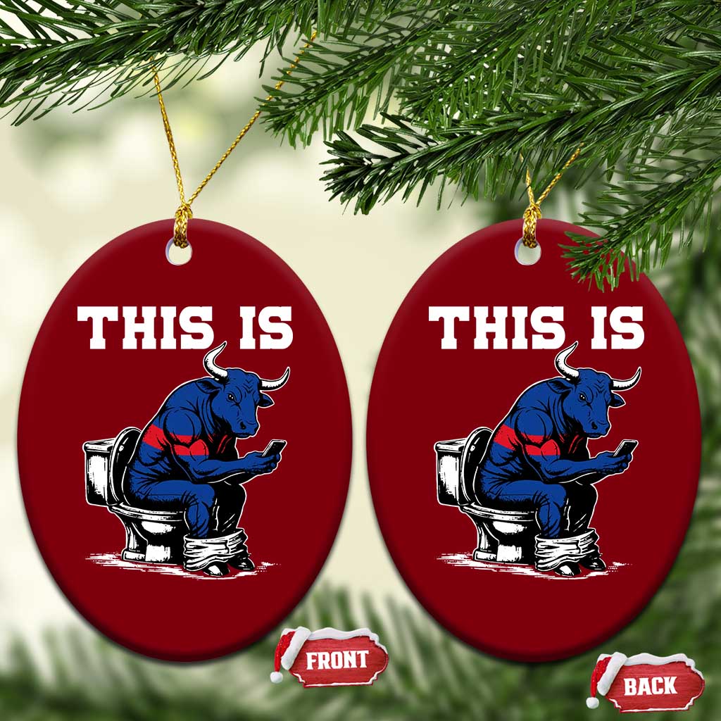 This Is Bullshit Ceramic Ornament Funny Cow Buffalo Toilet TS11 Print Your Wear