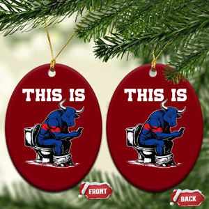 This Is Bullshit Ceramic Ornament Funny Cow Buffalo Toilet TS11 Print Your Wear