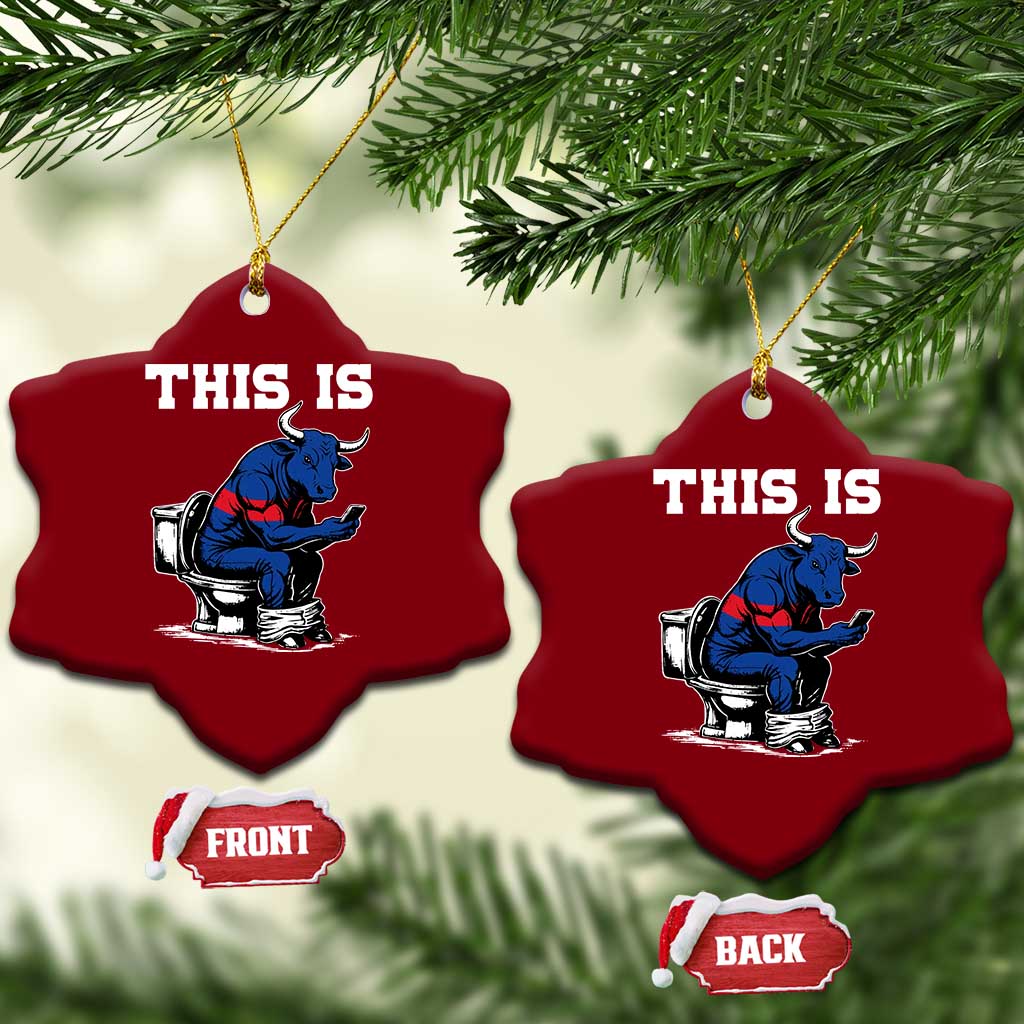 This Is Bullshit Ceramic Ornament Funny Cow Buffalo Toilet TS11 Print Your Wear
