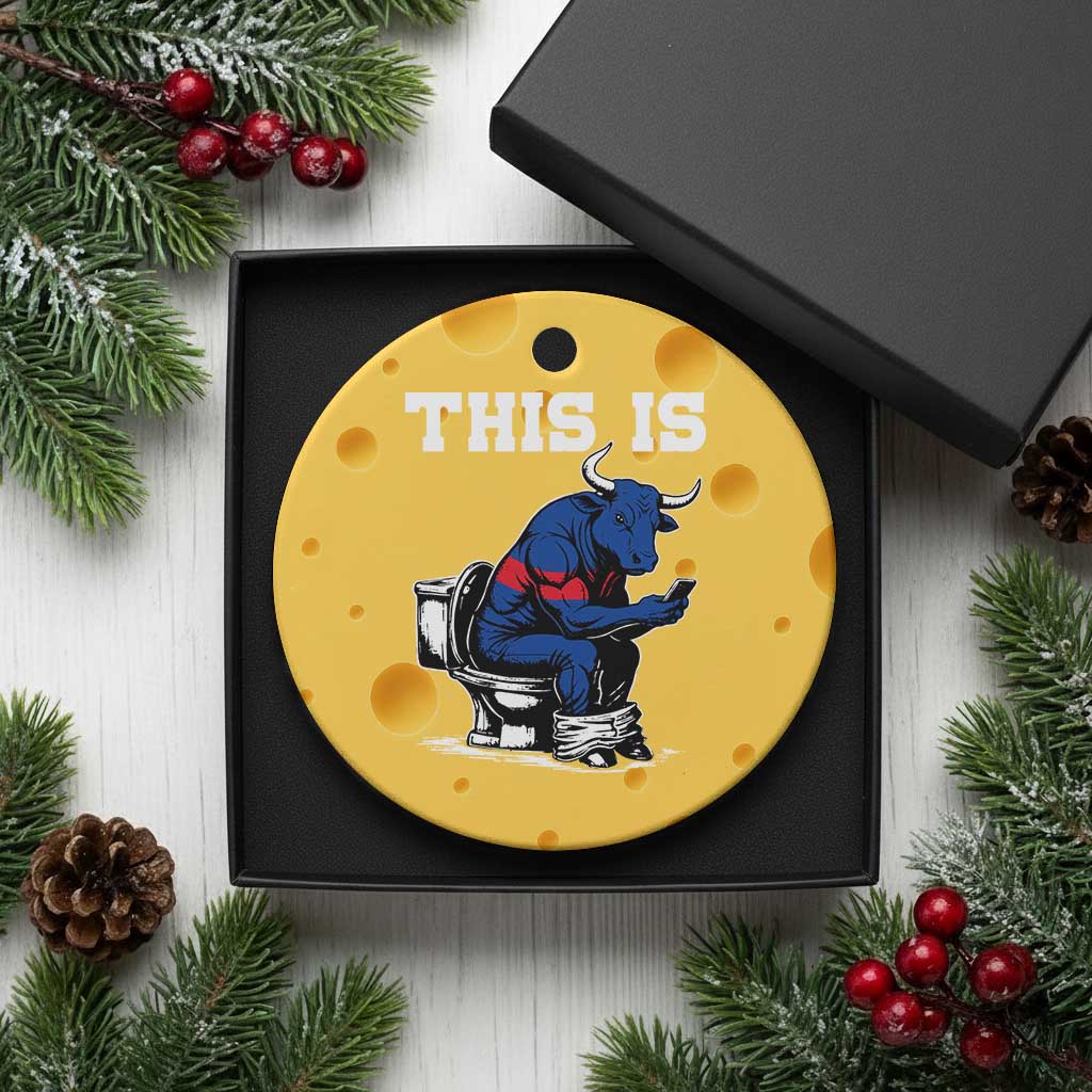 This Is Bullshit Ceramic Ornament Funny Cow Buffalo Toilet TS11 1pc Yellow Cheese Print Your Wear