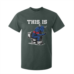 This Is Bullshit T Shirt For Kid Funny Cow Buffalo Toilet TS11 Dark Forest Green Print Your Wear