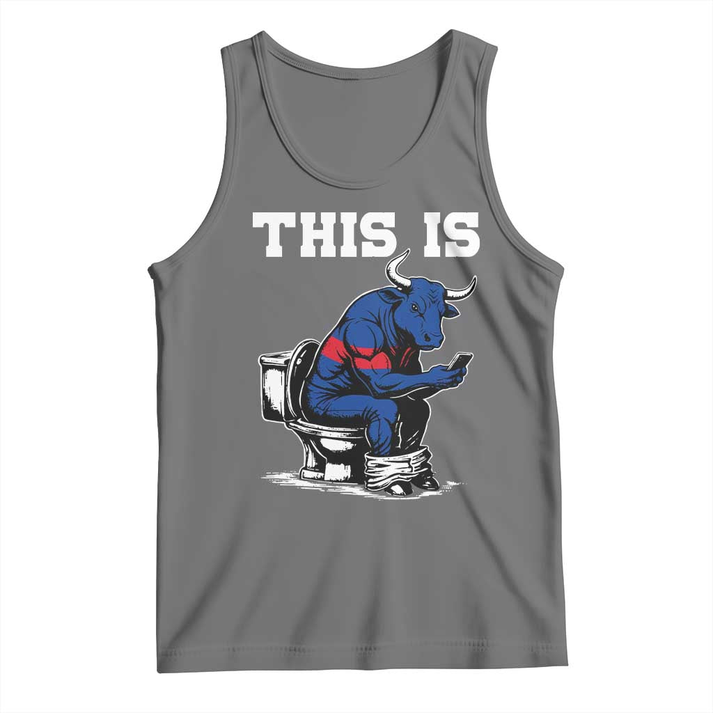 This Is Bullshit Tank Top Funny Cow Buffalo Toilet TS11 Black Heather Print Your Wear