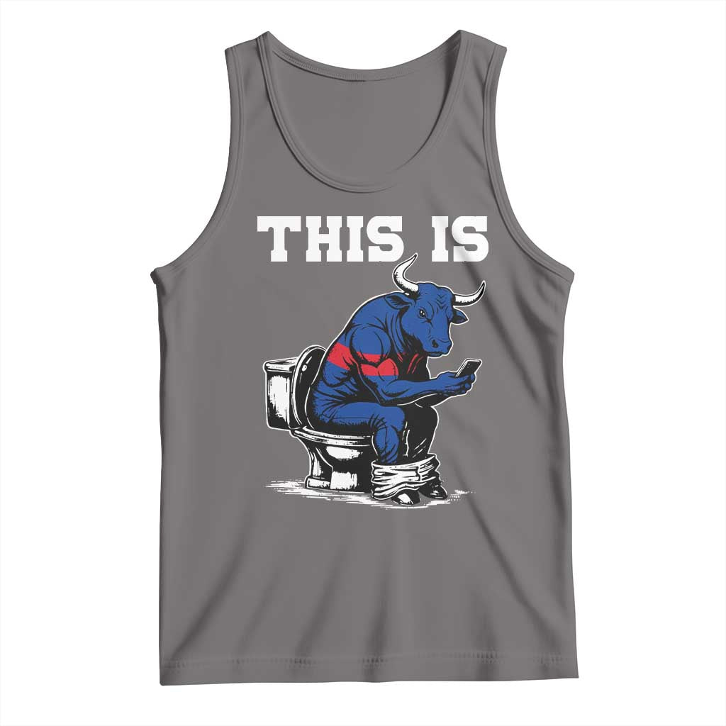 This Is Bullshit Tank Top Funny Cow Buffalo Toilet TS11 Deep Heather Print Your Wear