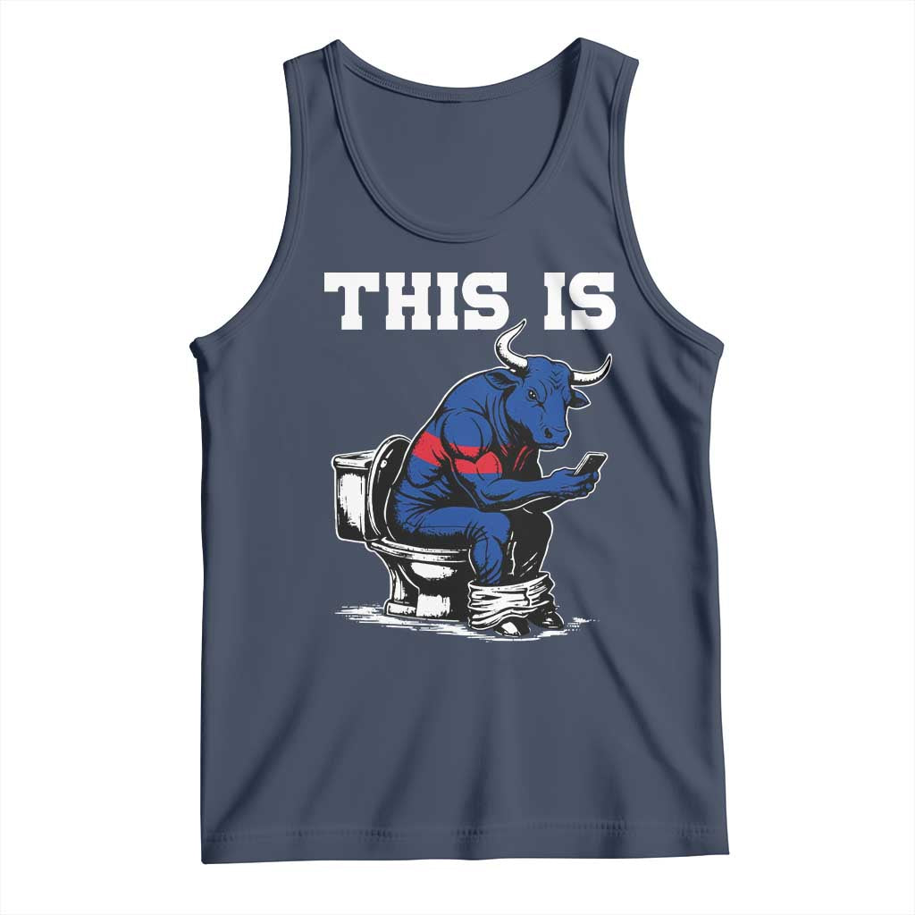 This Is Bullshit Tank Top Funny Cow Buffalo Toilet TS11 Navy Print Your Wear