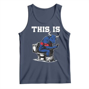 This Is Bullshit Tank Top Funny Cow Buffalo Toilet TS11 Navy Print Your Wear