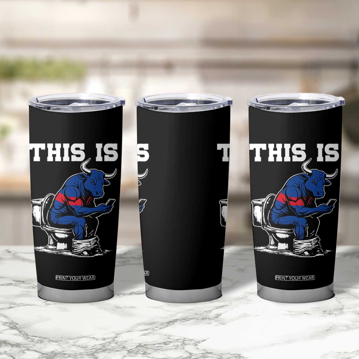 This Is Bullshit Tumbler Cup Funny Cow Buffalo Toilet TS11 Print Your Wear