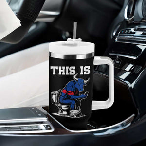 This Is Bullshit Tumbler With Handle Funny Cow Buffalo Toilet TS11 Print Your Wear