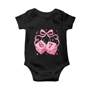 Funny 67 Dice Valentines Day Six Seven Meme Coquette Baby Onesie TS11 Black Print Your Wear