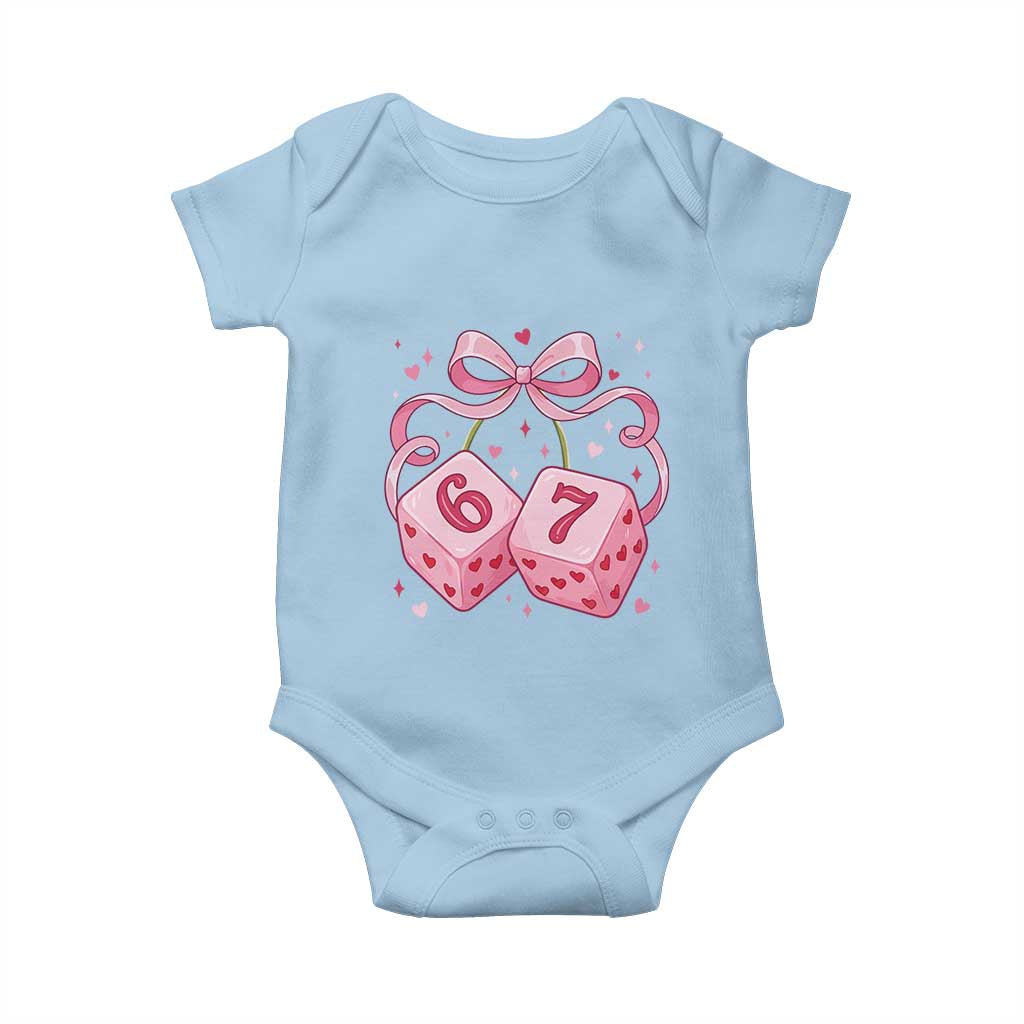 Funny 67 Dice Valentines Day Six Seven Meme Coquette Baby Onesie TS11 Light Blue Print Your Wear