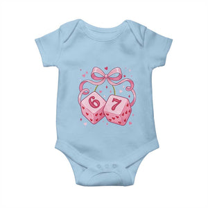 Funny 67 Dice Valentines Day Six Seven Meme Coquette Baby Onesie TS11 Light Blue Print Your Wear