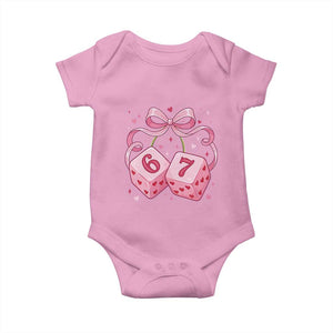 Funny 67 Dice Valentines Day Six Seven Meme Coquette Baby Onesie TS11 Light Pink Print Your Wear