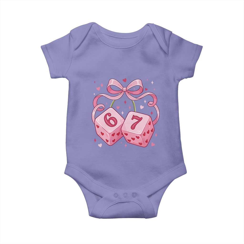 Funny 67 Dice Valentines Day Six Seven Meme Coquette Baby Onesie TS11 Violet Print Your Wear