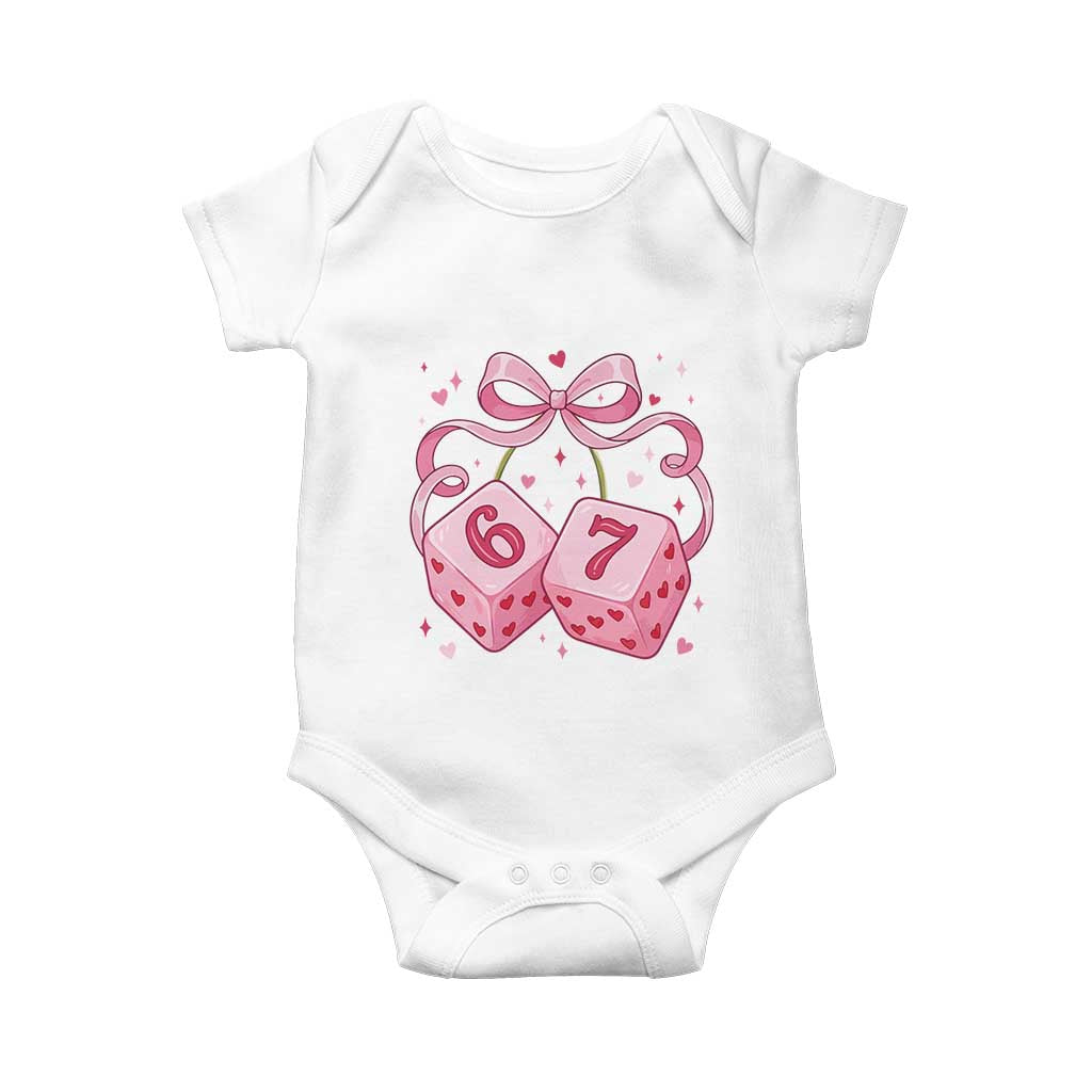 Funny 67 Dice Valentines Day Six Seven Meme Coquette Baby Onesie TS11 White Print Your Wear