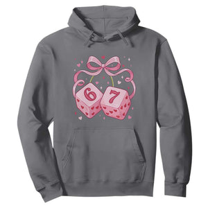 Funny 67 Dice Valentines Day Six Seven Meme Coquette Hoodie TS11 Charcoal Print Your Wear