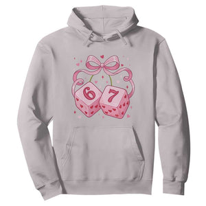 Funny 67 Dice Valentines Day Six Seven Meme Coquette Hoodie TS11 Ice Gray Print Your Wear