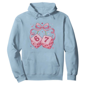 Funny 67 Dice Valentines Day Six Seven Meme Coquette Hoodie TS11 Light Blue Print Your Wear