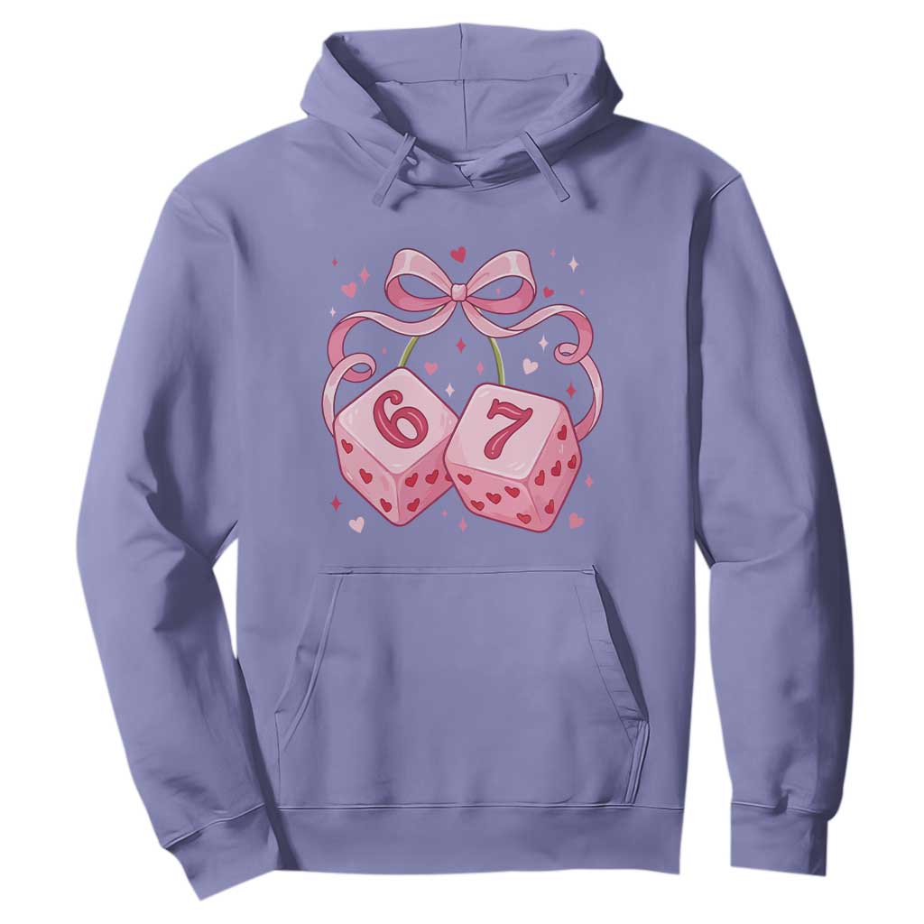 Funny 67 Dice Valentines Day Six Seven Meme Coquette Hoodie TS11 Violet Print Your Wear