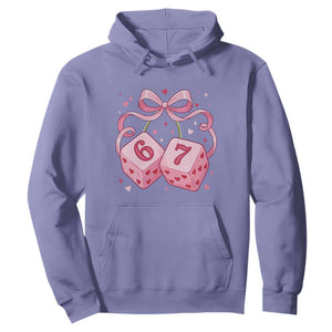 Funny 67 Dice Valentines Day Six Seven Meme Coquette Hoodie TS11 Violet Print Your Wear