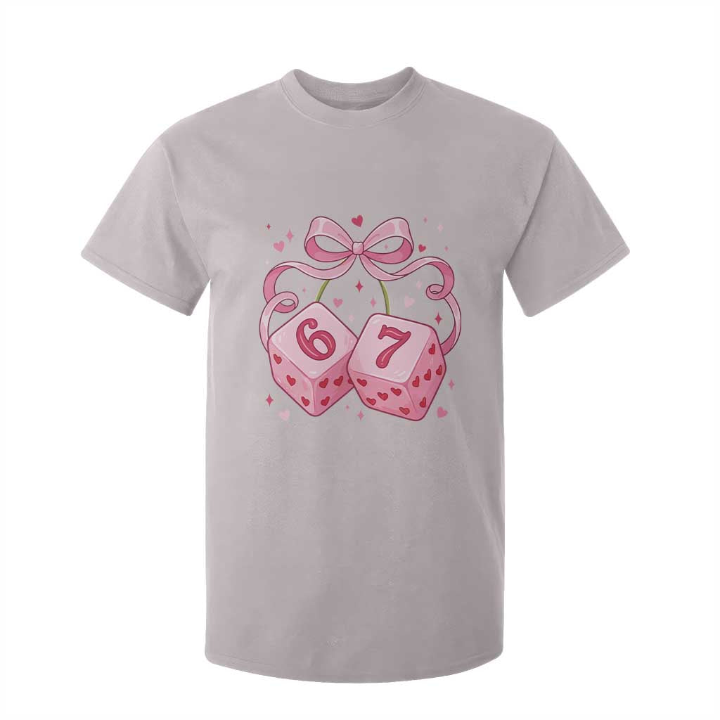 Funny 67 Dice Valentines Day Six Seven Meme Coquette T Shirt For Kid TS11 Ice Gray Print Your Wear