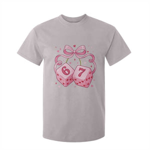 Funny 67 Dice Valentines Day Six Seven Meme Coquette T Shirt For Kid TS11 Ice Gray Print Your Wear