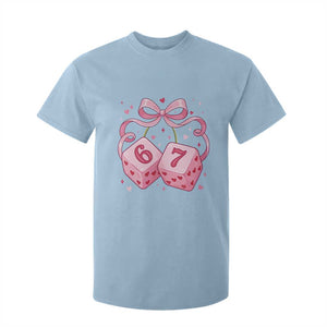 Funny 67 Dice Valentines Day Six Seven Meme Coquette T Shirt For Kid TS11 Light Blue Print Your Wear