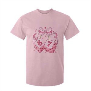 Funny 67 Dice Valentines Day Six Seven Meme Coquette T Shirt For Kid TS11 Light Pink Print Your Wear