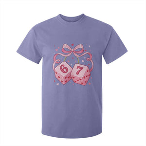 Funny 67 Dice Valentines Day Six Seven Meme Coquette T Shirt For Kid TS11 Violet Print Your Wear