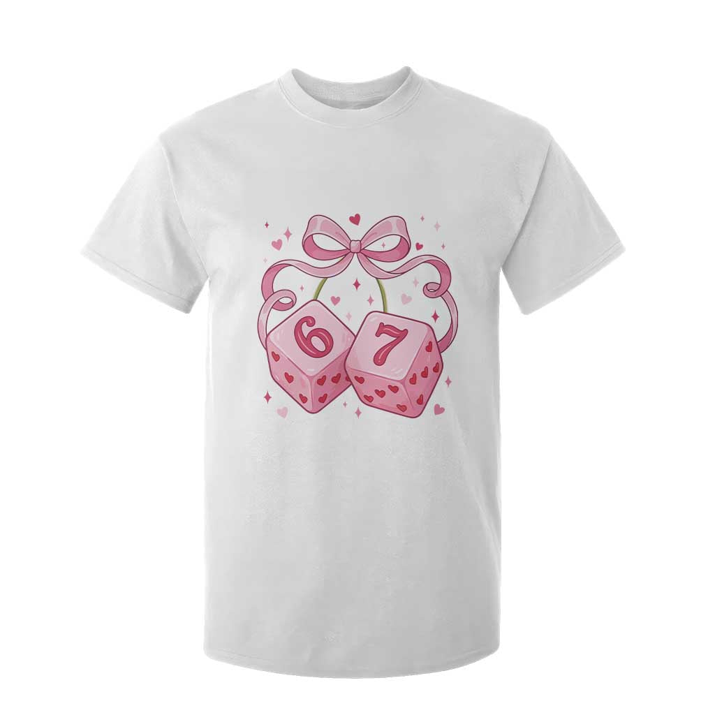 Funny 67 Dice Valentines Day Six Seven Meme Coquette T Shirt For Kid TS11 White Print Your Wear