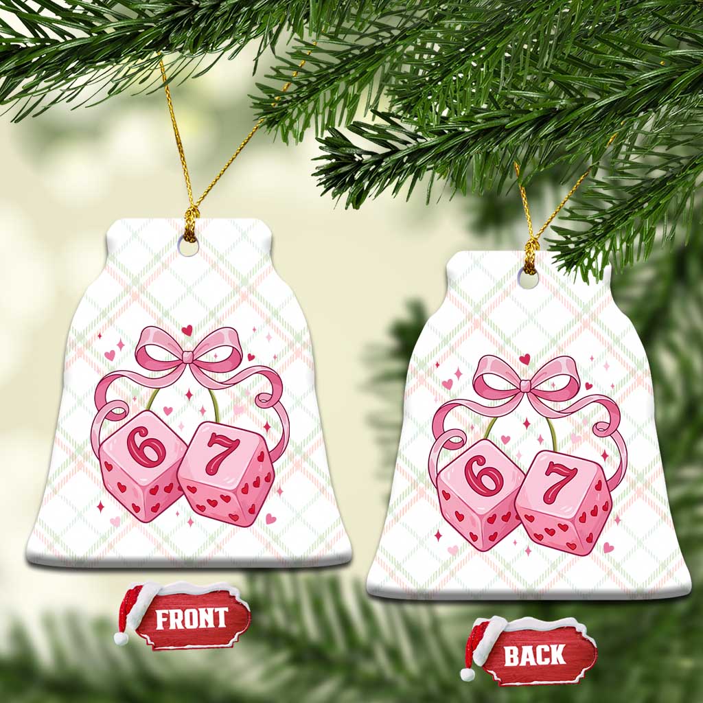 Funny 67 Dice Valentines Day Six Seven Meme Coquette Ceramic Ornament TS11 Print Your Wear