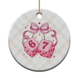 Funny 67 Dice Valentines Day Six Seven Meme Coquette Ceramic Ornament TS11 1pc Christmas Plaid Print Your Wear