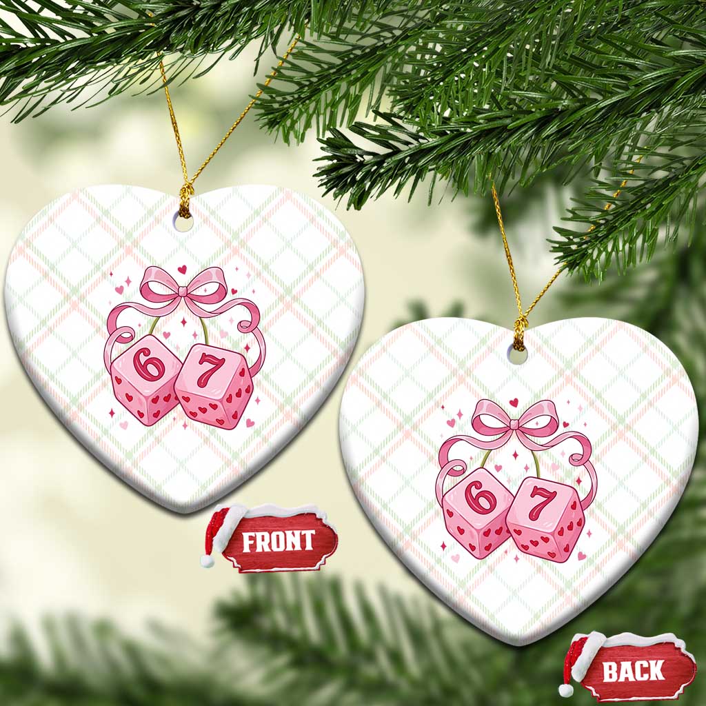 Funny 67 Dice Valentines Day Six Seven Meme Coquette Ceramic Ornament TS11 Print Your Wear